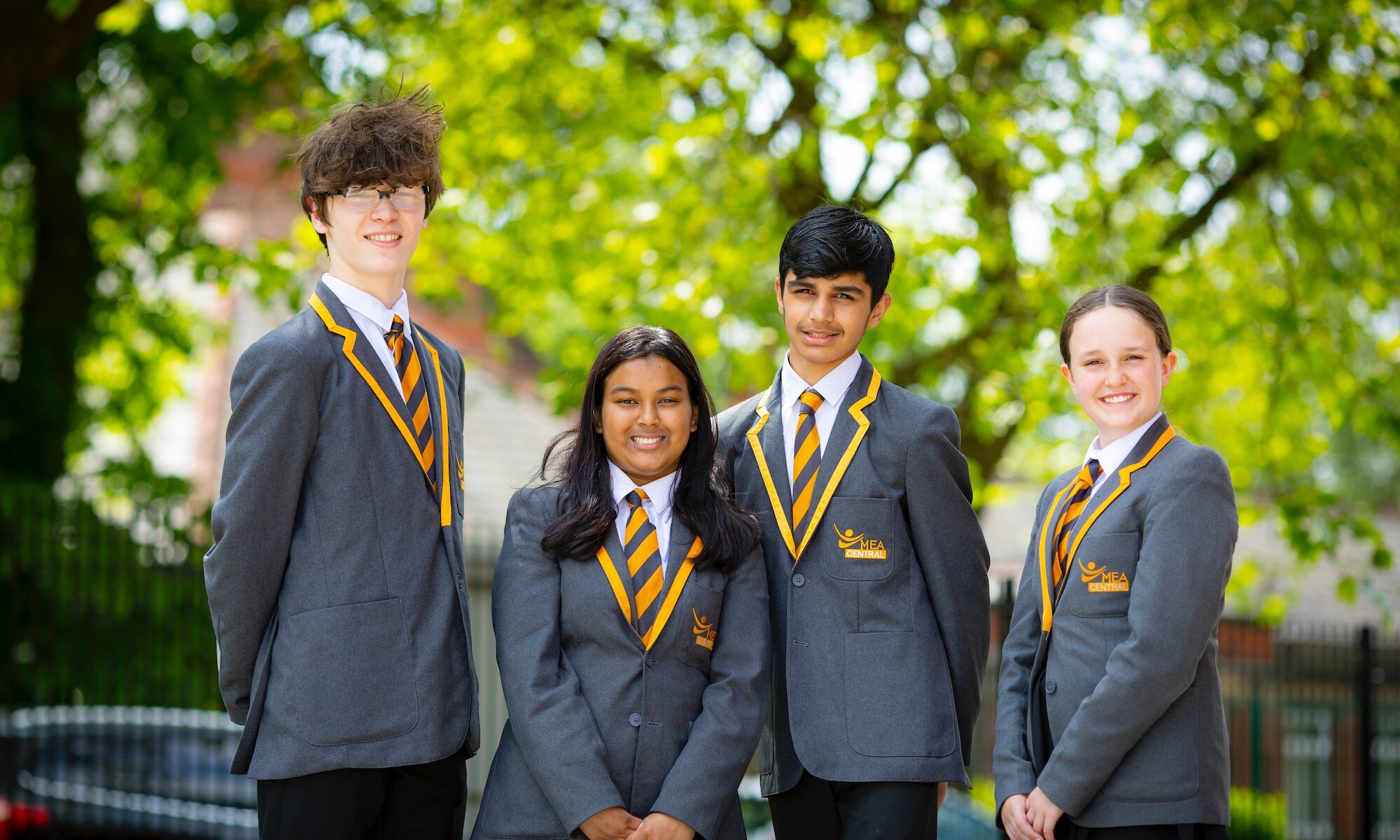 MEA Central pupils outside in the school grounds